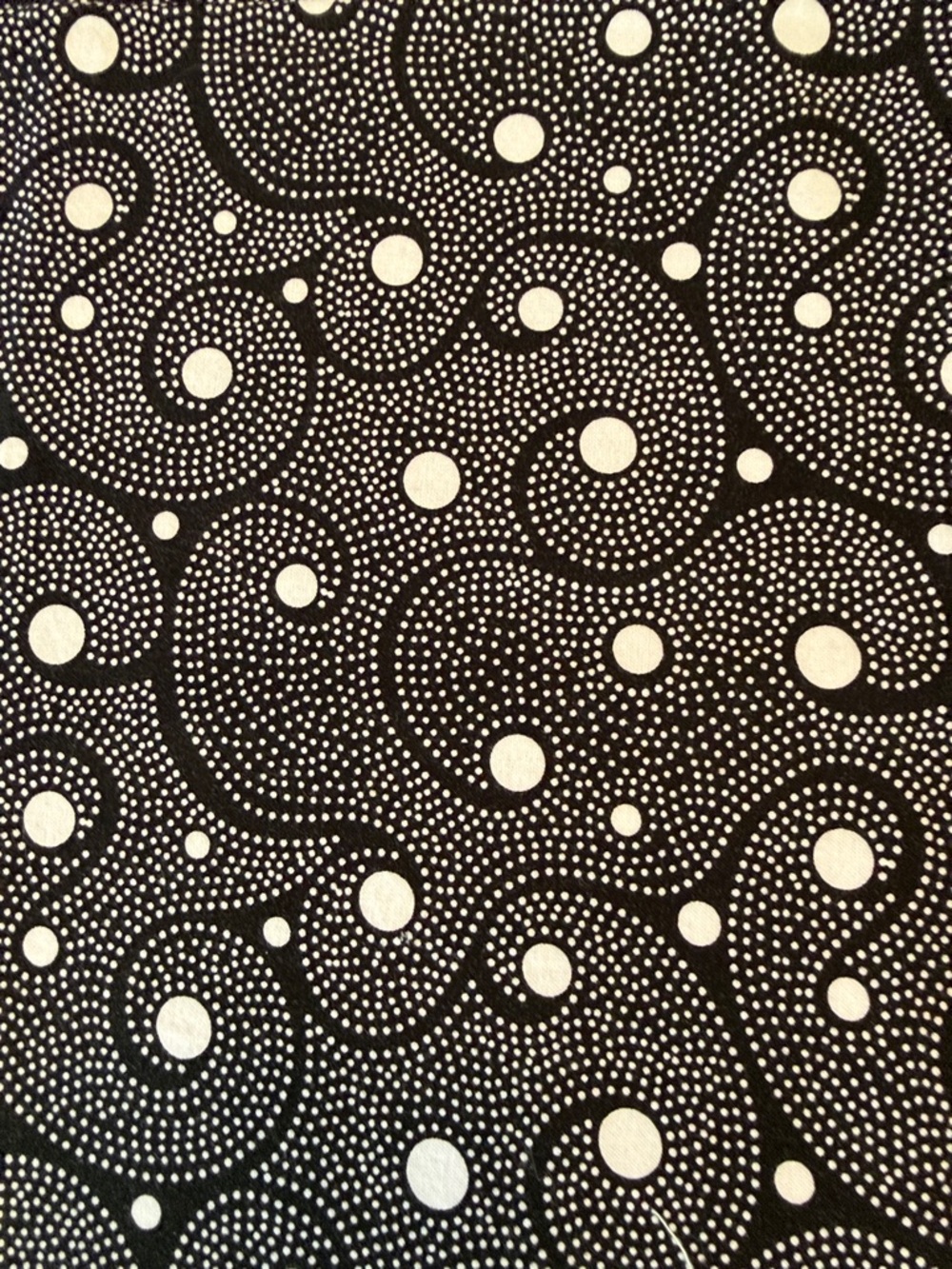 Black and White Swirl Dot Pattern Fabric
